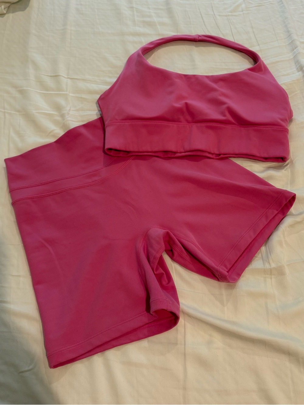 Vitality Pink Shorts & Halter Sports Bra Set